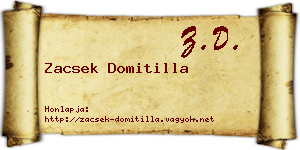 Zacsek Domitilla névjegykártya